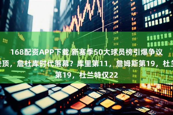 168配资APP下载 新赛季50大球员榜引爆争议：SGA登顶，詹杜库时代落幕？库里第11，詹姆斯第19，杜兰特仅22