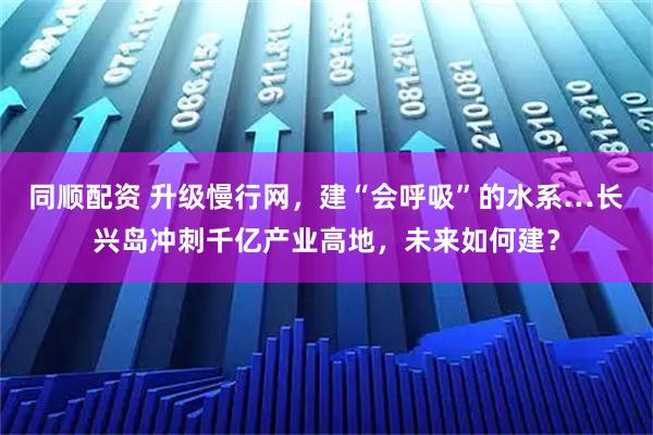 同顺配资 升级慢行网,建“会呼吸”的水系…长兴岛冲刺千亿产业高地,未来如何建?